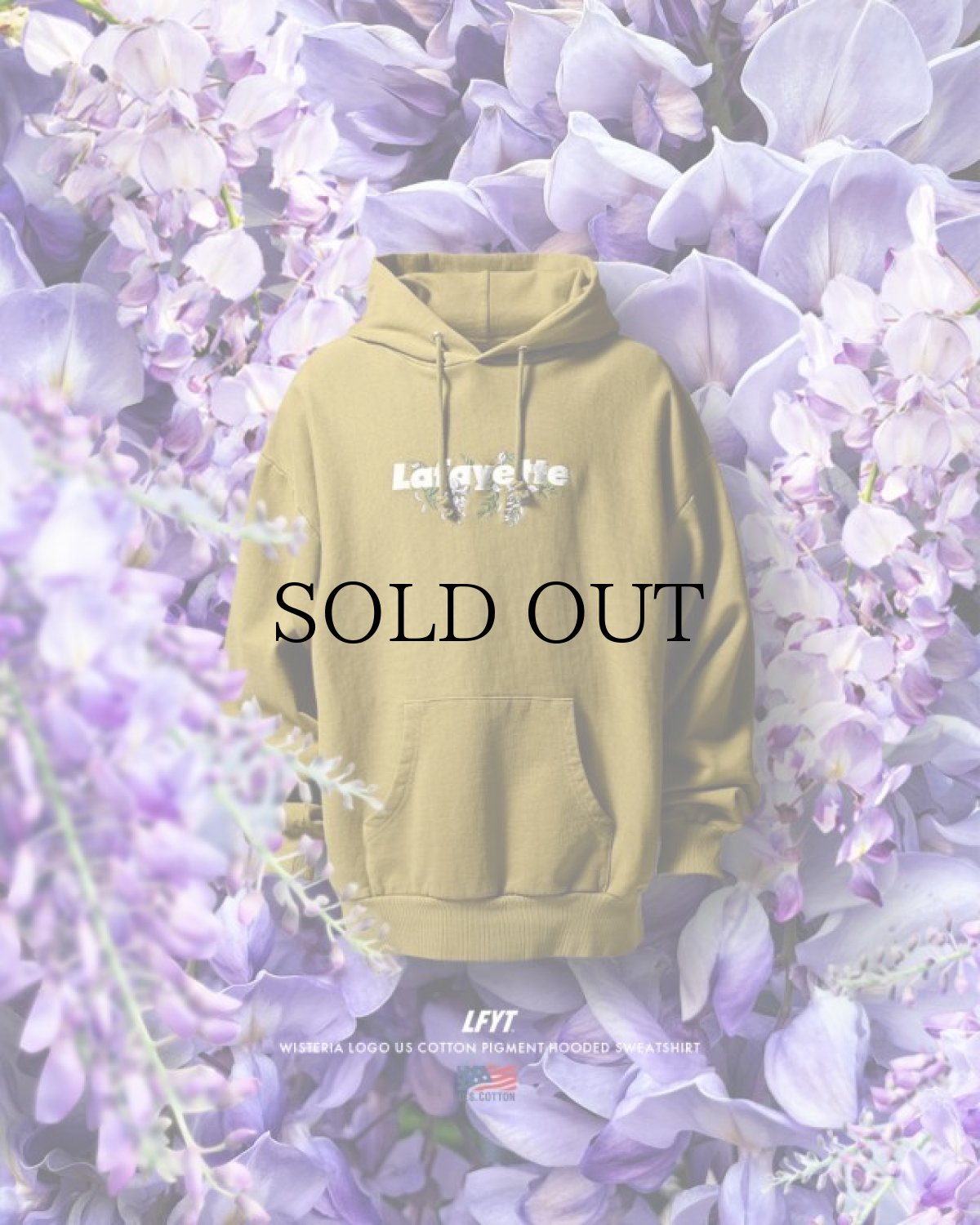 画像1: LFYT(ラファイエット) / WISTERIA LOGO US COTTON PIGMENT DYED HOODIE (1)