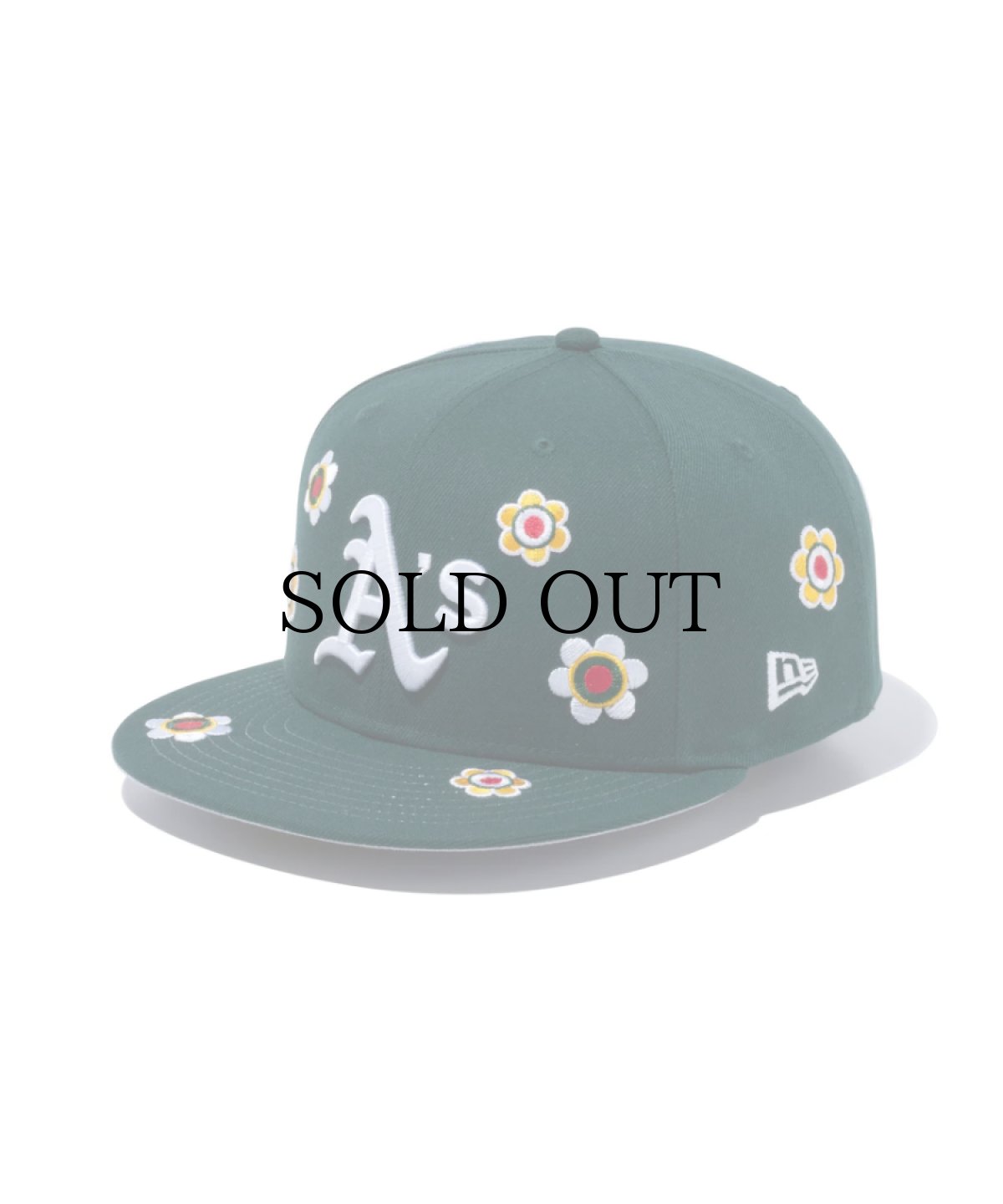 画像1: NEW ERA / 59FIFTY MLB Flower Embroidery オークランド・アスレチックス (1)