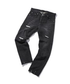 画像1: EL REIGN / "FEAR" BLACK DAMAGE SKINNY DENIM (1)