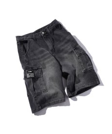 画像1: EL REIGN(エルレイン)  / "FEAR" DENIM CARGO SHORTS (1)