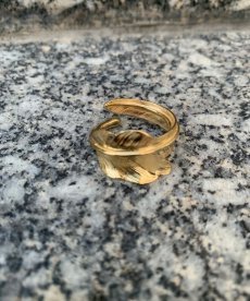 画像1: LARRY SMITH(ラリースミス) / 18K GOLD KAZEKIRI FEATHER RING No.20 (1)