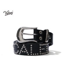 画像1: CALEE(キャリー) / CALEE × KEBOZ STUDS LEATHER BELT (1)