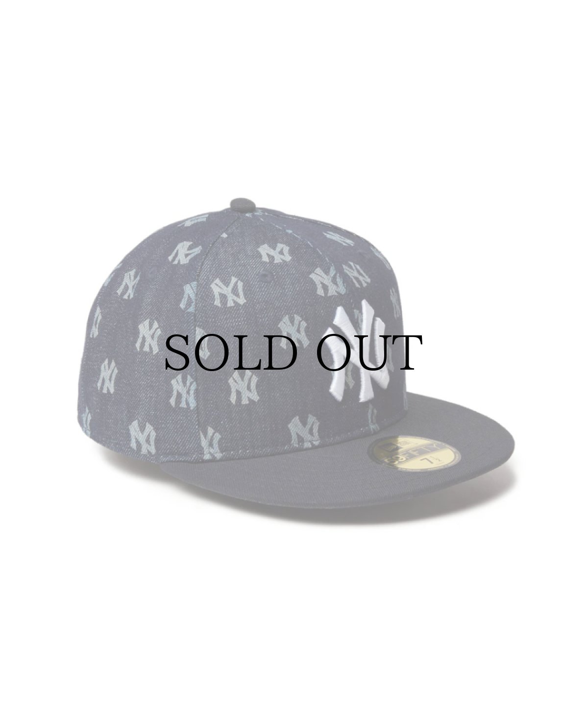 画像1: NEW ERA / 59FIFTY Denim Monogram ニューヨーク・ヤンキース インディゴデニム (1)