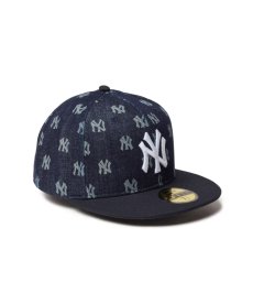 画像1: NEW ERA / 59FIFTY Denim Monogram ニューヨーク・ヤンキース インディゴデニム (1)