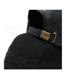 画像2: HIDEANDSEEK(ハイドアンドシーク) / Old English Baseball CAP(PU LEATHER) (2)