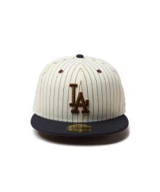 画像2: NEW ERA / 59FIFTY Pinstripe ロサンゼルス・ドジャース クローム ネイビーバイザー (2)