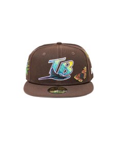 画像1:  NEW ERA × FELT Tampa Bay Rays - 59FIFTY BUTTERFLY GARDEN BROWN (1)