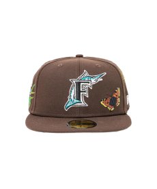 画像1:  NEW ERA × FELT Florida Marlins - 59FIFTY BUTTERFLY GARDEN BROWN (1)