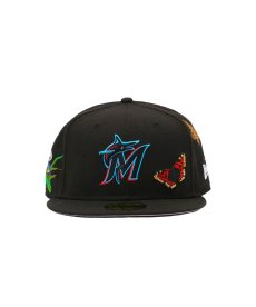 画像1:  NEW ERA × FELT Miami Marlines - 59FIFTY BUTTERFLY GARDEN BLACK (1)