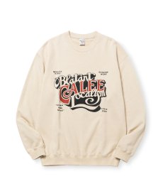 画像1: CALEE(キャリー) / CAL BL LOGO CREW NECK SW ＜NATURALLY PAINT DESIGN＞ (1)