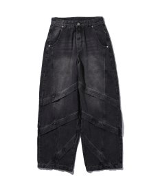 画像2: EL REIGN(エルレイン) / "FEAR" CUT BACK BLACK WASH DENIM (2)