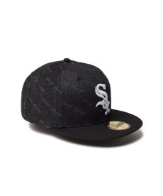 画像1: NEW ERA / 59FIFTY Denim Monogram シカゴ・ホワイトソックス ブラックデニム ブラックバイザー (1)