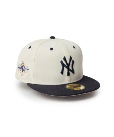 画像1: NEW ERA / 59FIFTY MLB Wool Visor ニューヨーク・ヤンキース クローム ネイビーバイザー (1)