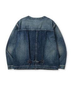 画像2: CALEE(キャリー) / 1ST TYPE NO COLLAR DENIM JACKET ＜USED＞ (2)