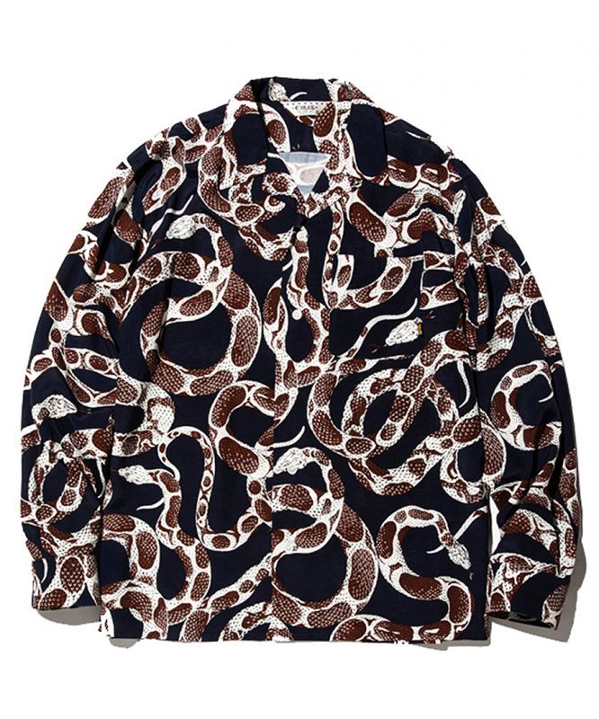 CALEE(キャリー) シャツ 20SS029 Snake pattern L/S shirt -NAVY- 正規