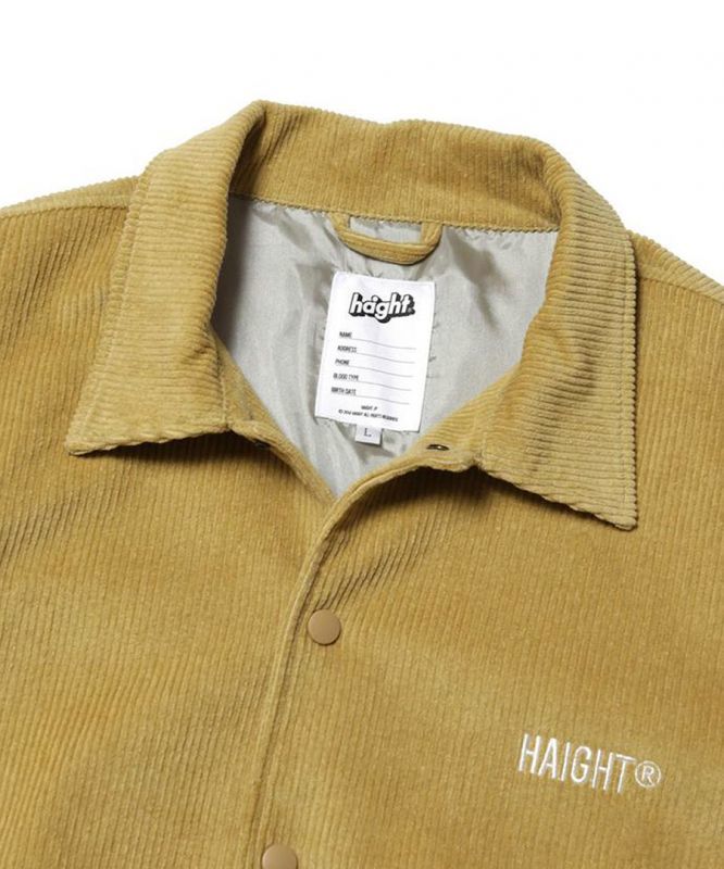 HAIGHT(ヘイト) ジャケットCORDUROY COACH JACKET HT-W202002 正規取扱