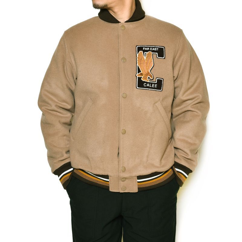 CALEE(キャリー) ジャケット College type wappen wool stadium jacket