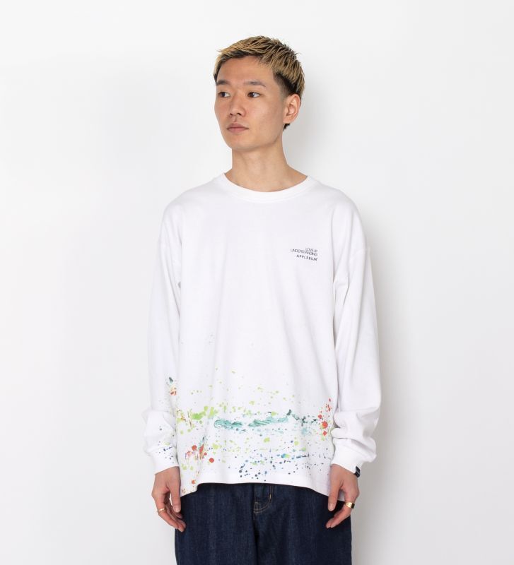 APPLEBUM】 Splash プリント ロンT ホワイト 新品【XL】-