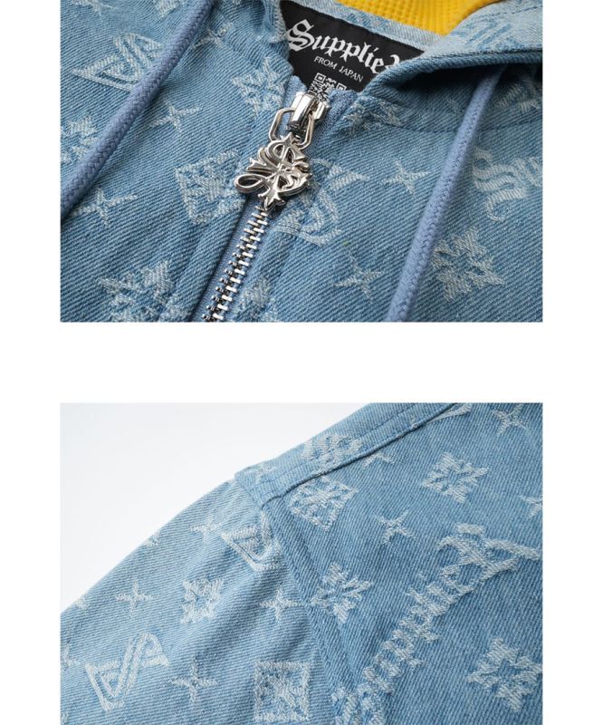 SUPPLIER (サプライヤー) ジップパーカー MONOGRAM DENIM HOODIE 正規